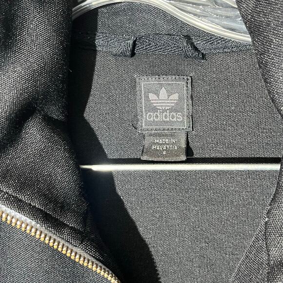 Adidas Trefoil Black Track Jacket Mens Size Small Superstar Three Stripe - Picture 3 of 6